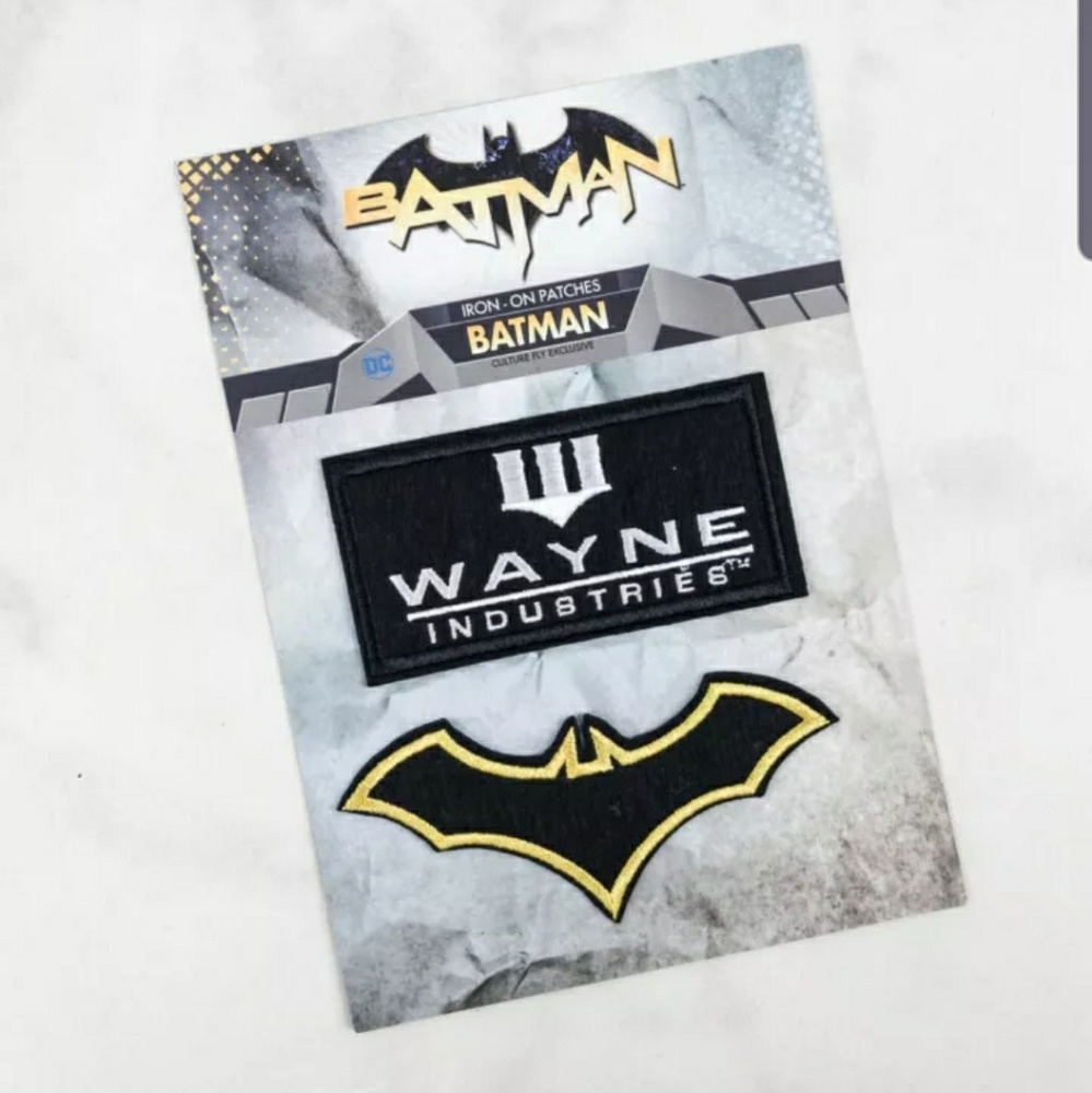 DC Comics Set of 2 Batman Emblem Patches Iron On